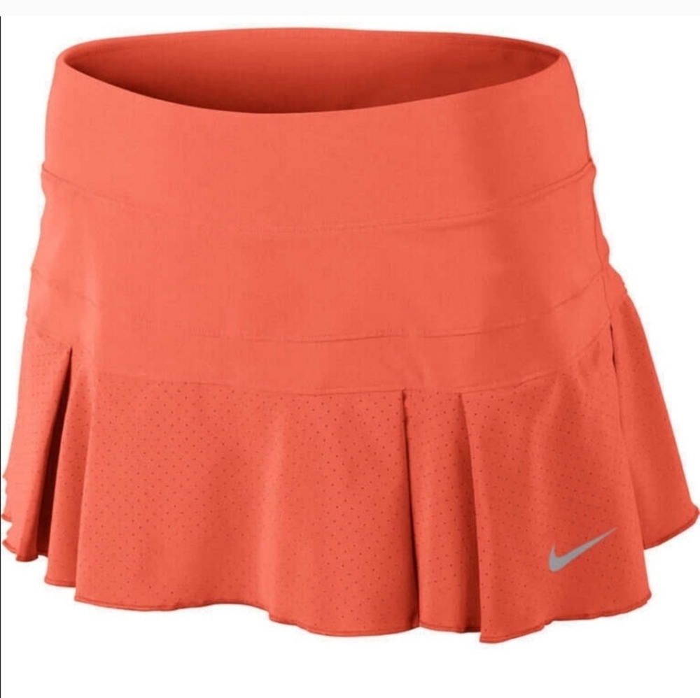 Nike Pleated woven active athletic golf  tennis Skort Skirt orange size L